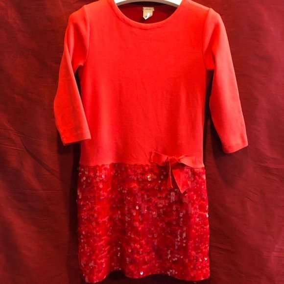 Crewcuts Red Sweatshirt & Sequins Dress 14 - Picture 2 of 4